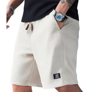 Men’s Slim Fit Knitted Short for Summer | Stretchable Fabric | Breathable & Lightweight | Casual Lounge Short with Elastic Waistband & Drawstring