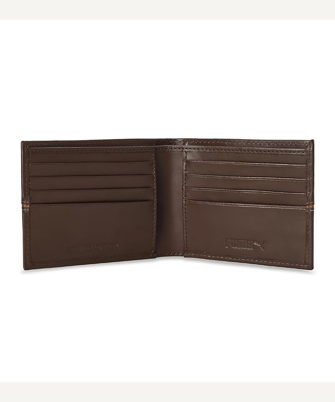 PUMA Unisex-Adult Leather Stripe Wallet, Chocolate (9105502) - Image 3