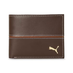 PUMA Unisex-Adult Leather Stripe Wallet, Chocolate (9105502)