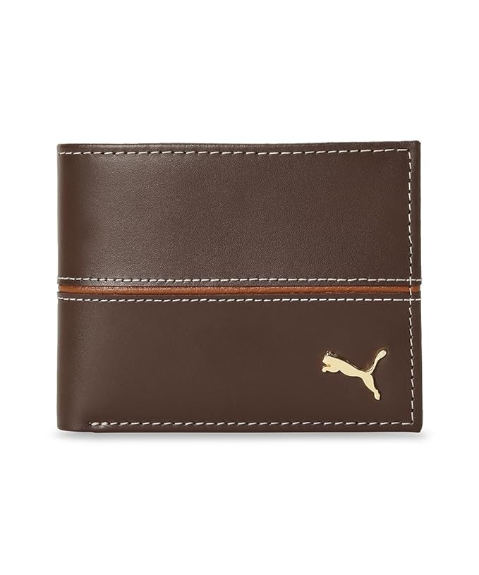 PUMA Unisex-Adult Leather Stripe Wallet, Chocolate (9105502)