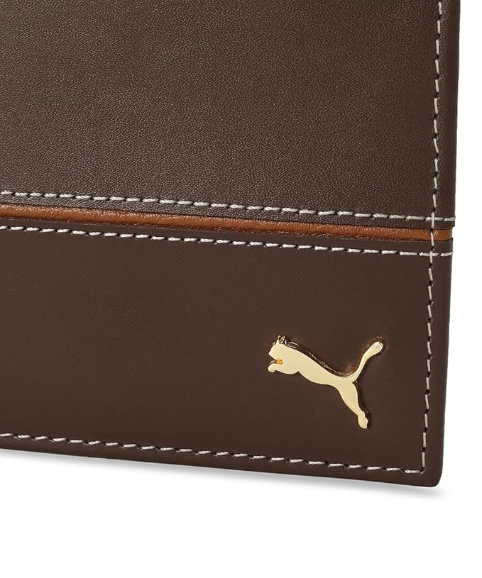 PUMA Unisex-Adult Leather Stripe Wallet, Chocolate (9105502) - Image 2